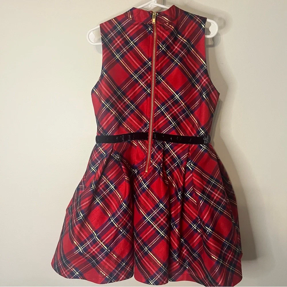 American Girl Red Plaid Dress with Black Belt accent